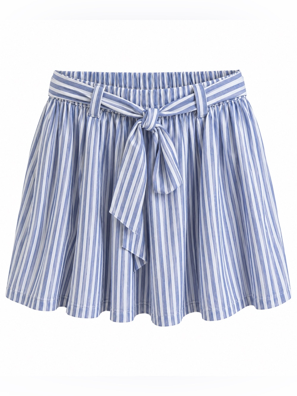 Only Blue & White Striped Lightweight Tie-Waist Mini Skirt EU 38 / US S